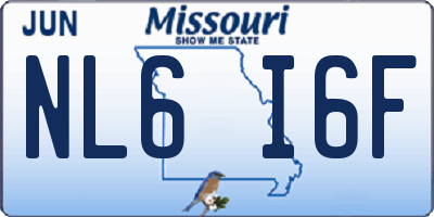 MO license plate NL6I6F