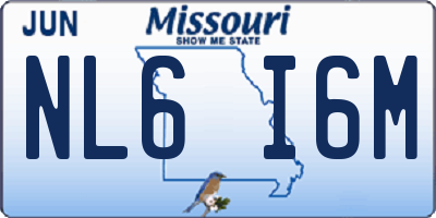 MO license plate NL6I6M
