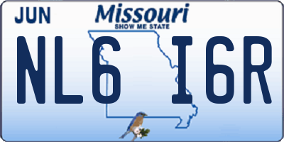 MO license plate NL6I6R