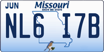 MO license plate NL6I7B