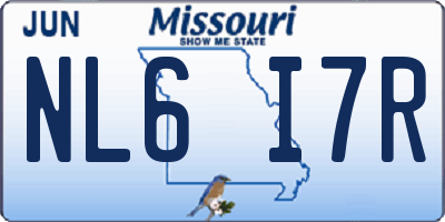 MO license plate NL6I7R