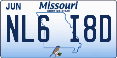 MO license plate NL6I8D