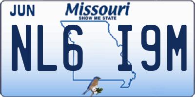 MO license plate NL6I9M