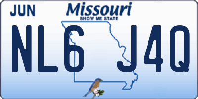 MO license plate NL6J4Q