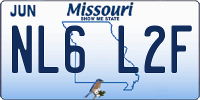 MO license plate NL6L2F