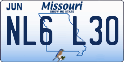 MO license plate NL6L3O