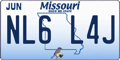 MO license plate NL6L4J