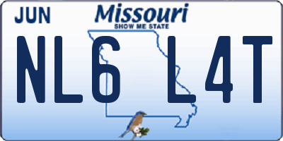 MO license plate NL6L4T