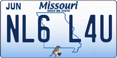 MO license plate NL6L4U