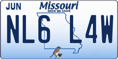 MO license plate NL6L4W