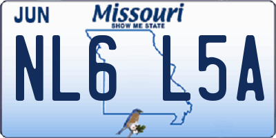 MO license plate NL6L5A
