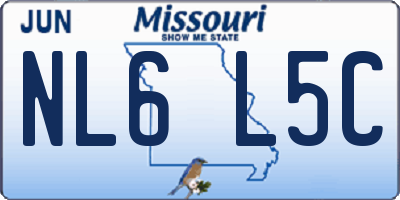 MO license plate NL6L5C