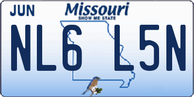 MO license plate NL6L5N