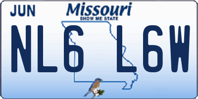 MO license plate NL6L6W