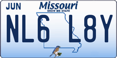 MO license plate NL6L8Y