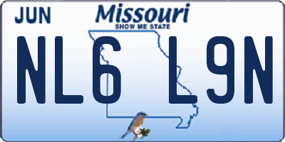 MO license plate NL6L9N