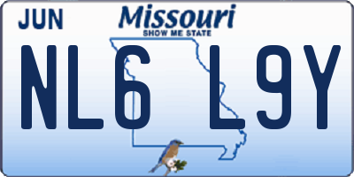 MO license plate NL6L9Y