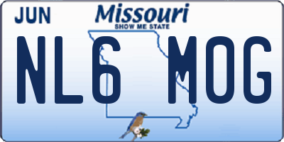 MO license plate NL6M0G