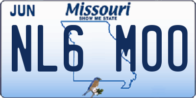 MO license plate NL6M0O