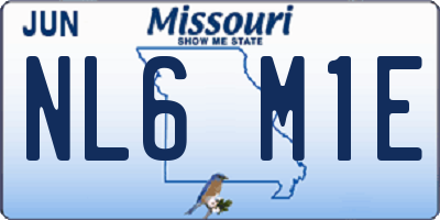 MO license plate NL6M1E
