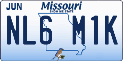 MO license plate NL6M1K