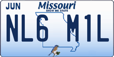 MO license plate NL6M1L
