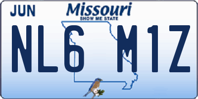 MO license plate NL6M1Z