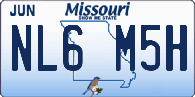 MO license plate NL6M5H