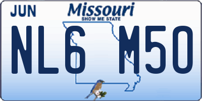 MO license plate NL6M5O