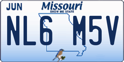 MO license plate NL6M5V
