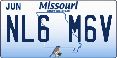 MO license plate NL6M6V