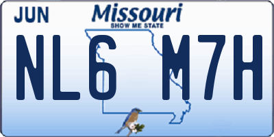 MO license plate NL6M7H