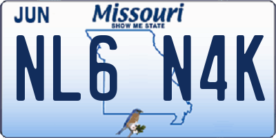 MO license plate NL6N4K