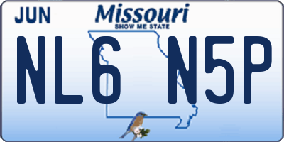 MO license plate NL6N5P