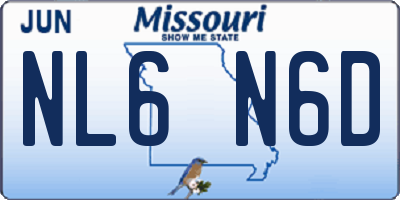 MO license plate NL6N6D