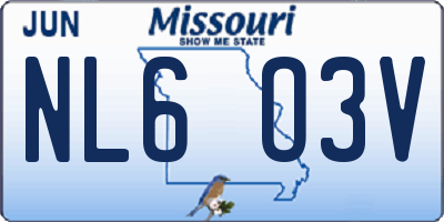 MO license plate NL6O3V