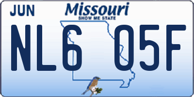 MO license plate NL6O5F