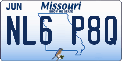 MO license plate NL6P8Q