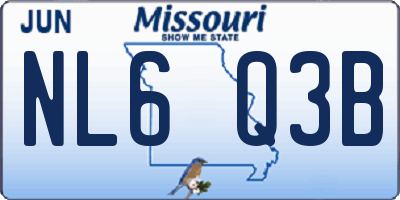 MO license plate NL6Q3B