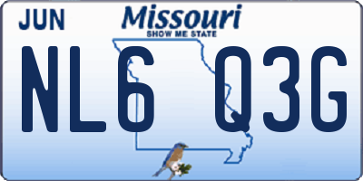 MO license plate NL6Q3G