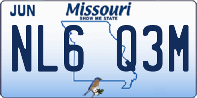 MO license plate NL6Q3M