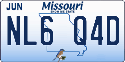 MO license plate NL6Q4D