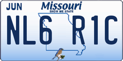 MO license plate NL6R1C