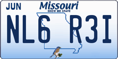 MO license plate NL6R3I