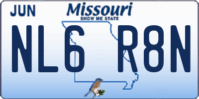 MO license plate NL6R8N