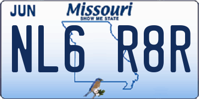 MO license plate NL6R8R