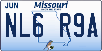 MO license plate NL6R9A