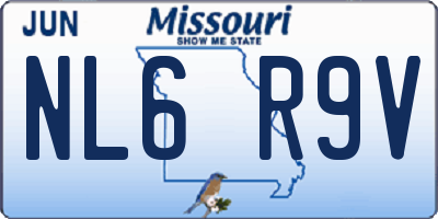 MO license plate NL6R9V