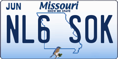 MO license plate NL6S0K