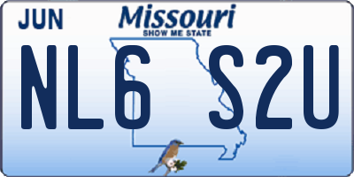 MO license plate NL6S2U